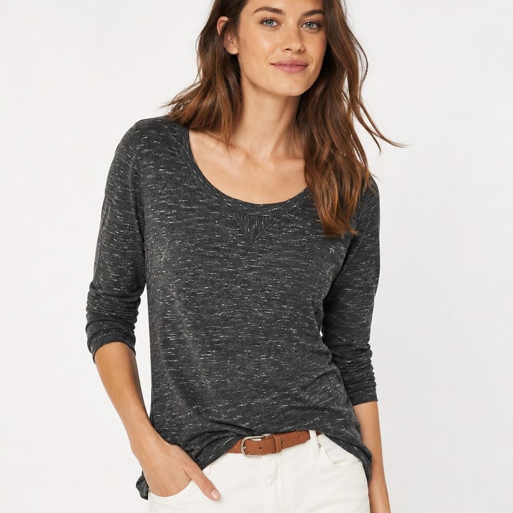 J. Crew Wool Blend Long Sleeve Top Heather Gray Size XL